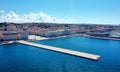 Sea of Ã¢â¬â¹Ã¢â¬â¹Trieste with aerial view of the Molo Audace, Molo dei Bersaglieri and Piazza dei Signori